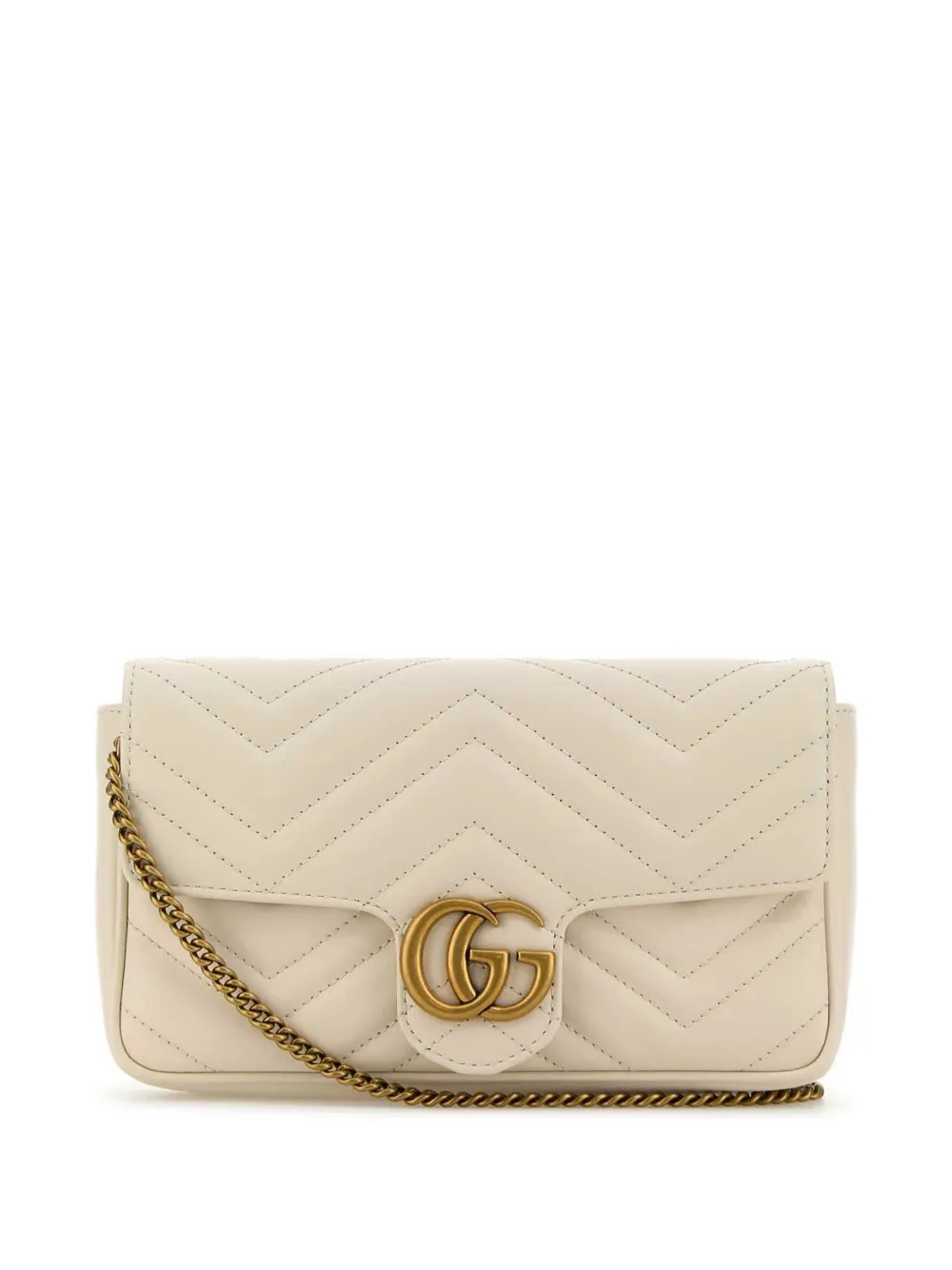 Gucci Mini GG Marmont crossbody bag beige canvas front view