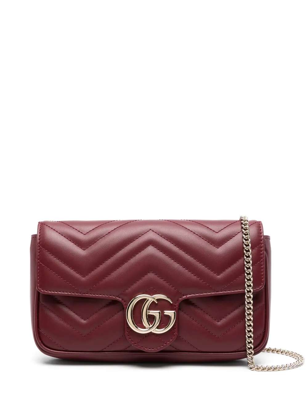 Gucci Mini Marmont crossbody bag in black leather front view